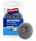 Губка для посуды метал Авикомп плетеная 12г 1шт Губка для посуды метал Авикомп плетеная 12г 1шт