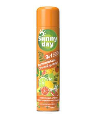 Сан Дей / Sunny Day освежитель воздуха 300мл аэроз. Антитабак Сочный цитрус