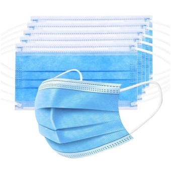 Маска для лица 3-слойная на резинке